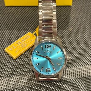 Invicta Silver Watch with Blue Dial
